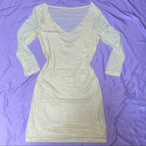bebe V-neck Studded Dress